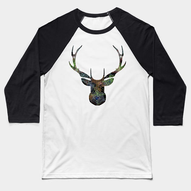 Web Head Elk v3.1 Baseball T-Shirt by AJ Leibengeist